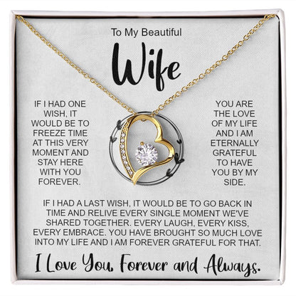 To My Wife Necklace from Husband, Message Card Hubby Forever Love Pendant Gold Anniversary Jewelry Valentine's Day Birthday Christmas Gift Starcove Fashion