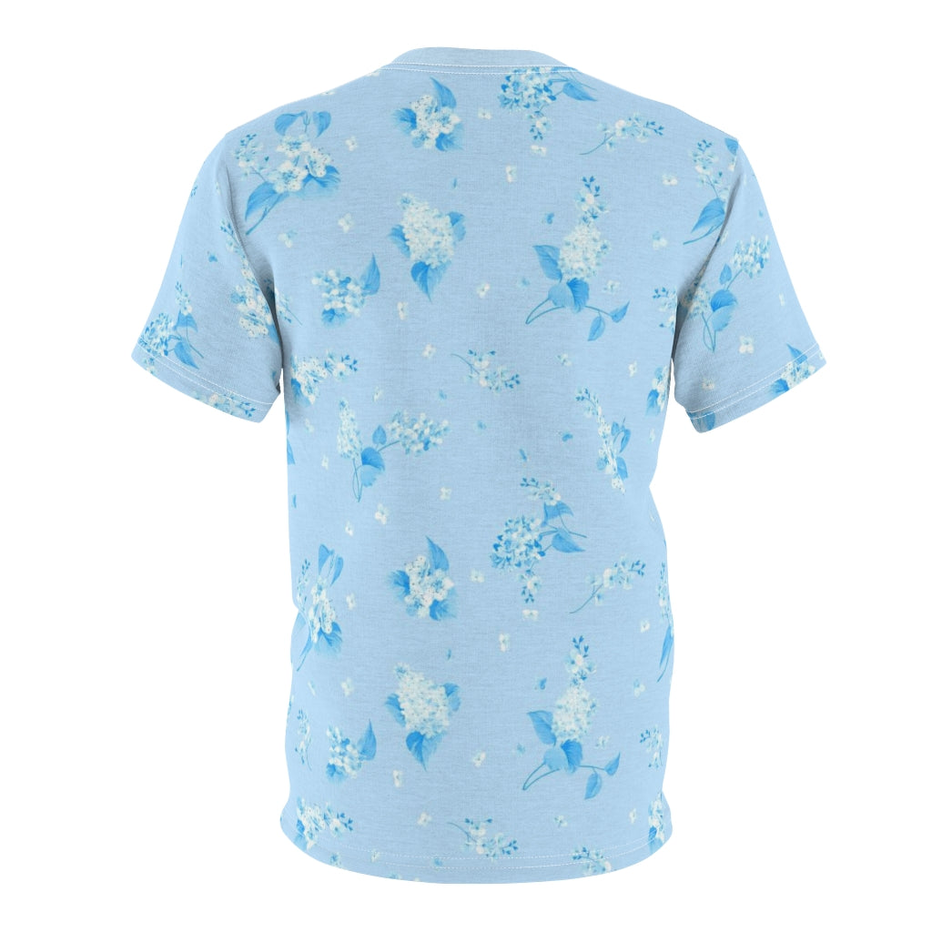 Light Blue Flowers Men Tshirt, Floral Designer Graphic Aesthetic Fashion Crewneck Tee Top Gift Shirt Starcove Fashion