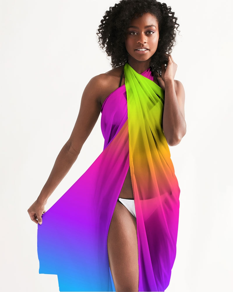 Gradient Pop Color Swimsuit Cover Up Women, Colorful Ombre Beach Bathing suit Wrap Sarong Sexy Long Flowy Skirt Dress Coverup Starcove Fashion