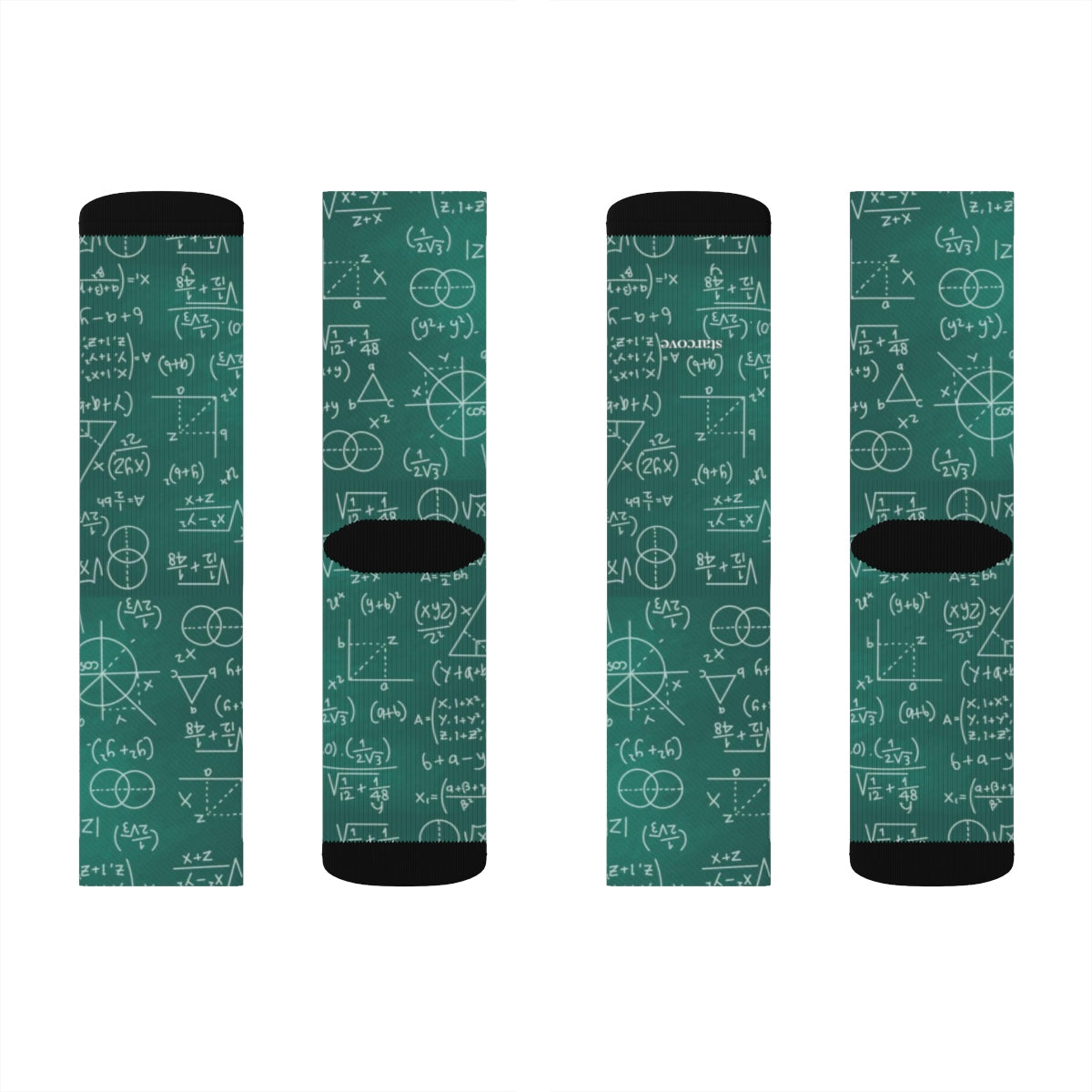 Math Socks, Science Teacher Mentor Chalkboard Formulas Mathematics Algebra 3D Sublimation Socks Men Women Green Crazy Cool Tutor Gift Starcove Fashion
