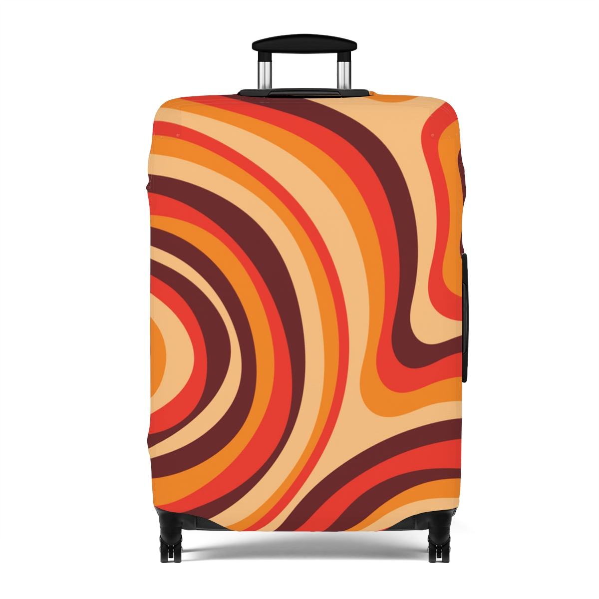 Retro Luggage Cover, Vintage Mid Modern 70s Brown Orange Suitcase Protector Hard Carry On Bag Washable Large Small Aesthetic Starcove Fashion