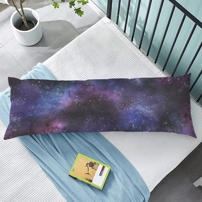 Galaxy Stars Body Pillow Case, Universe Space Purple Long Large Bed Accent Print Throw Decor Decorative Cover 20x54 Zipper