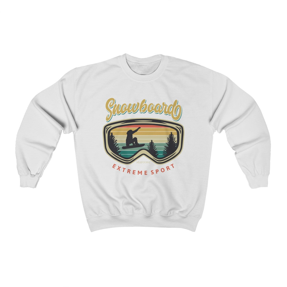 Snowboard Retro Goggles Sweatshirt, Vintage Men Women Extreme Sports Mountain Gift Boarding Crewneck Sweater Top Starcove Fashion
