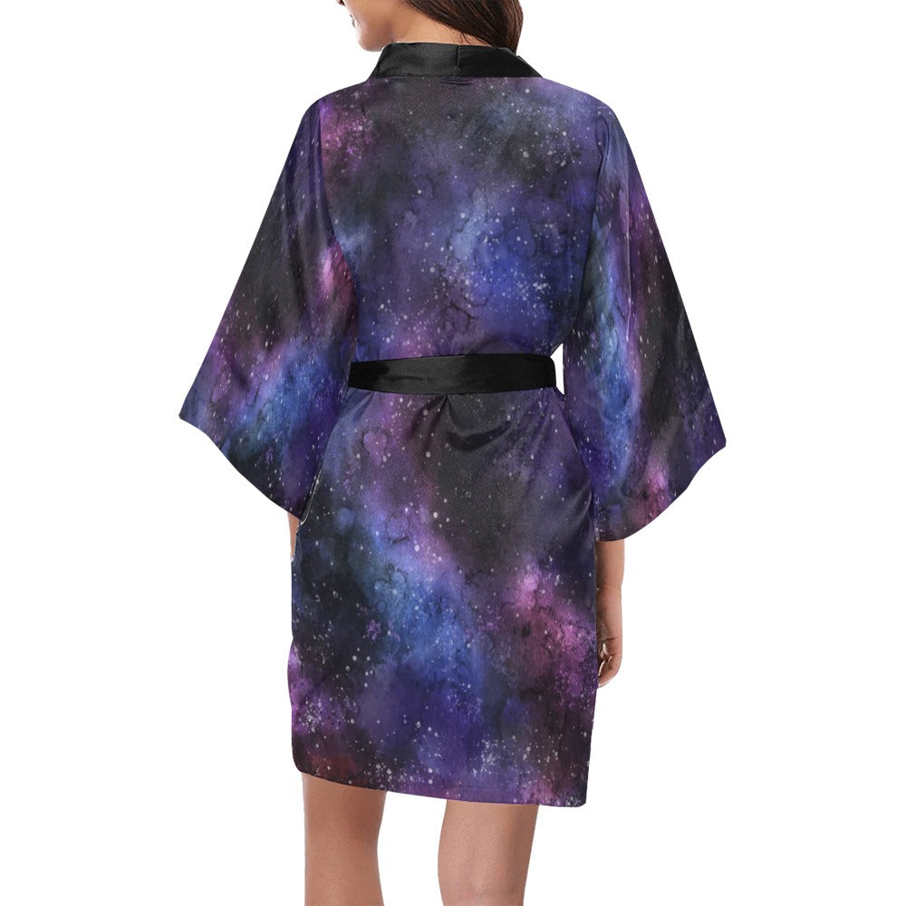 Galaxy Space Kimono Robe, Celestial Purple Outer Stars Japanese Women ...