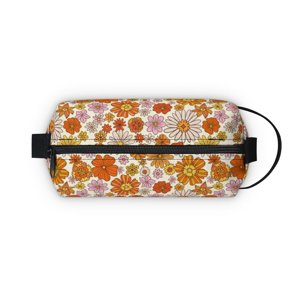 Cute Flower Diabetic Bag for Supplies, 70s Groovy Floral My Diabetes Kit Type 1 2 Zipper Supply Bag Travel Carrying Case Accessories Starcove Fashion