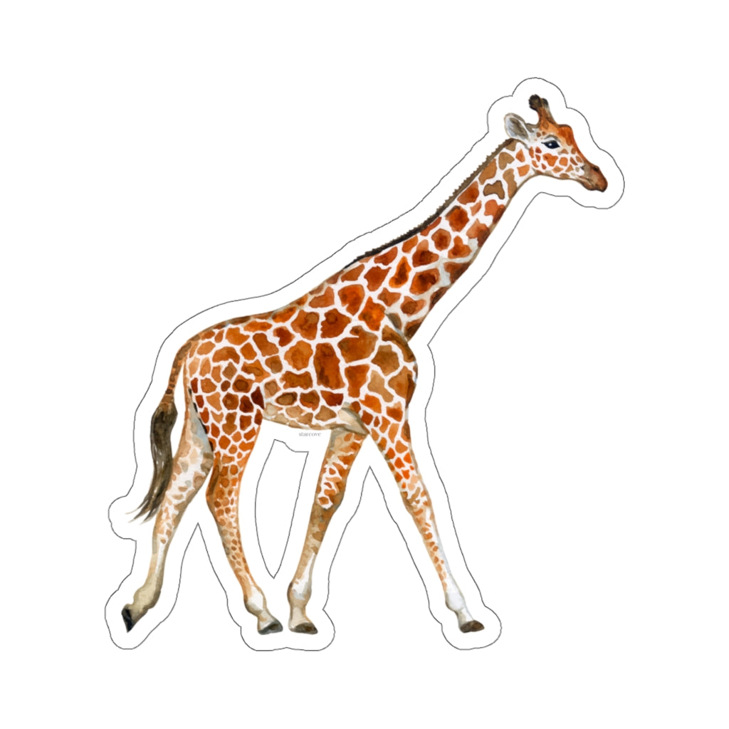 Giraffe Sticker, Animal Watercolor Art Zoo Laptop Decal Vinyl Cute Waterbottle Tumbler Car Bumper Aesthetic Die Cut Wall Mural Starcove Fashion