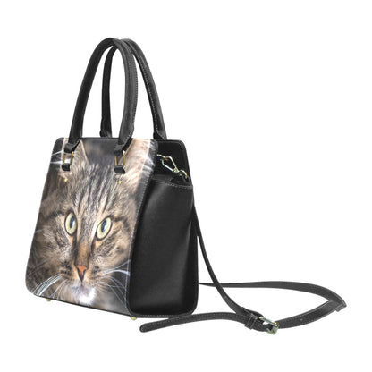 Cat Purse Handbag, Cute Kitten Animal Print High Grade Vegan Leather Designer Women Girl Gift Satchel Top Handle Bag with Shoulder Strap Zip Starcove Fashion