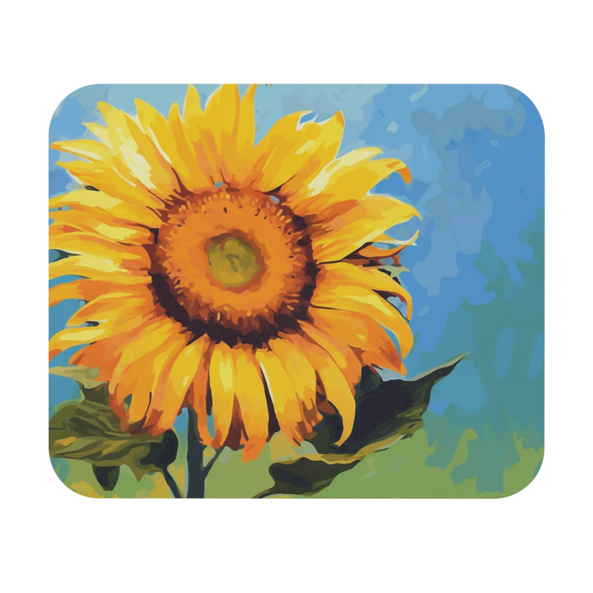 Sunflower Mouse Pad, Yellow Flower Art Computer Gaming Unique Desk Cool Decorative Aesthetic Design Square Mat Starcove Fashion