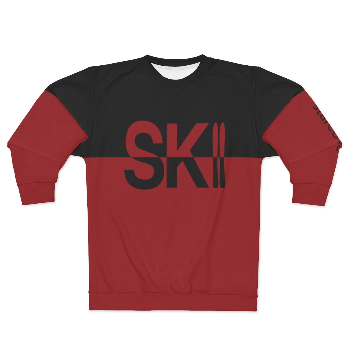 Ski Sweater Men, Vintage Skiing Sweatshirt Colorblock Red Black Apres Ski Snow Winter Mountain Pullover Sport Vacation Gift Starcove Fashion