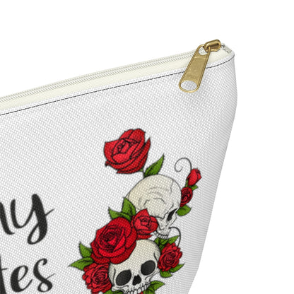 All My Diabetes things Bag, Roses Flower Skull Fun Diabetic Supply Case Carrying Type DT1 Gift Zipper Travel Pouch w T-bottom Starcove Fashion