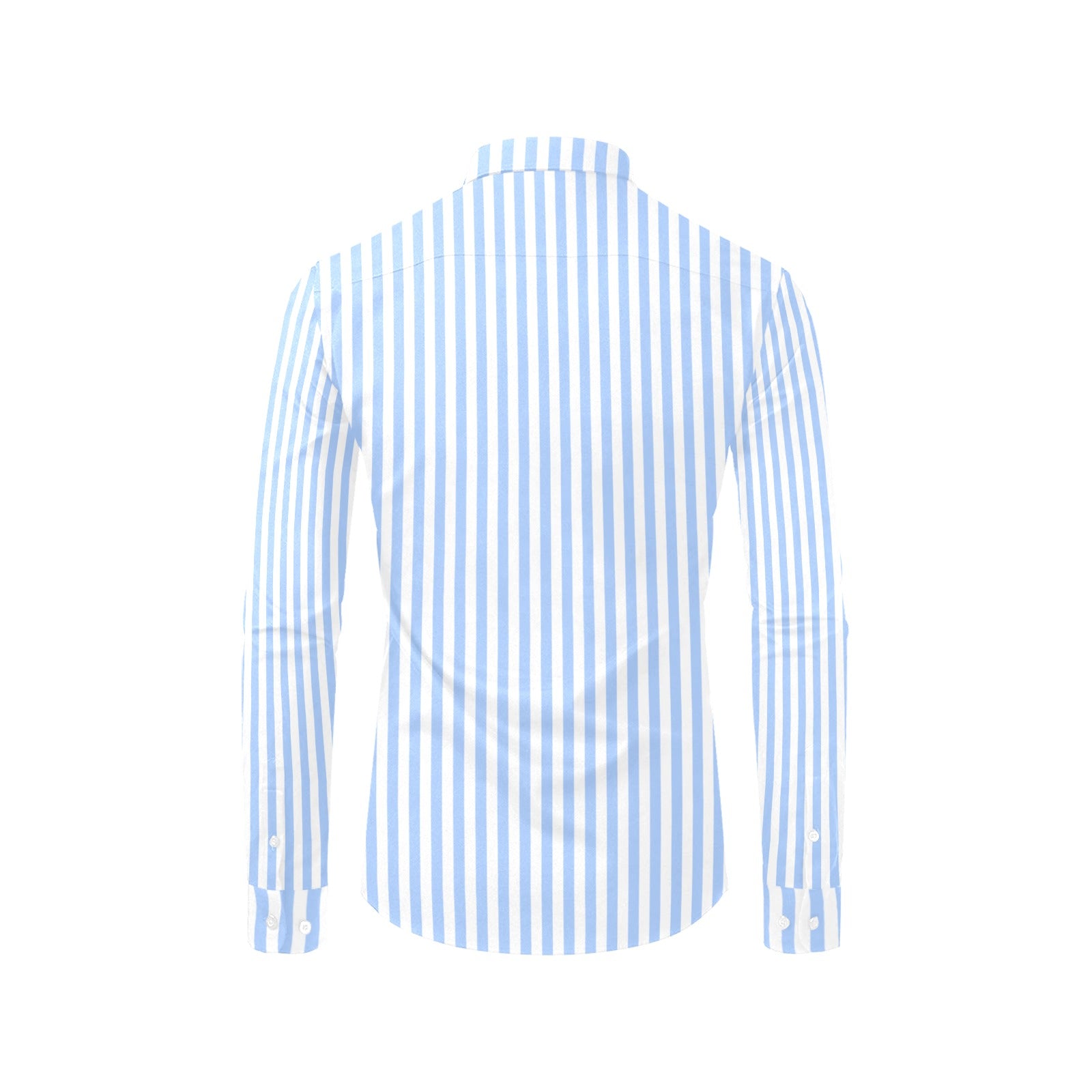 Light Blue Striped Long Sleeve Men Button Up Shirt, White Print Buttoned Collared Dress Shirt with Chest Pocket 2XL Light Blue Striped Long Sleeve Men Button Up Shirt, White Print Buttoned Collared Dress Shirt with Chest Pocket 2XL