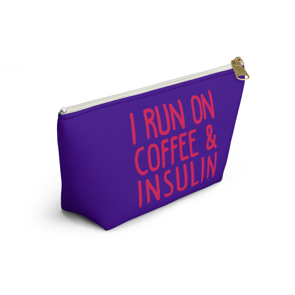 I Run On Coffee And Insulin Bag, Diabetes Supply Bag, Funny diabetic Type 1, Insulin Pump Pouch Travel Case Accessory w T-bottom Starcove Fashion
