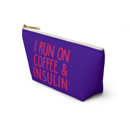 I Run On Coffee And Insulin Bag, Diabetes Supply Bag, Funny diabetic Type 1, Insulin Pump Pouch Travel Case Accessory w T-bottom Starcove Fashion