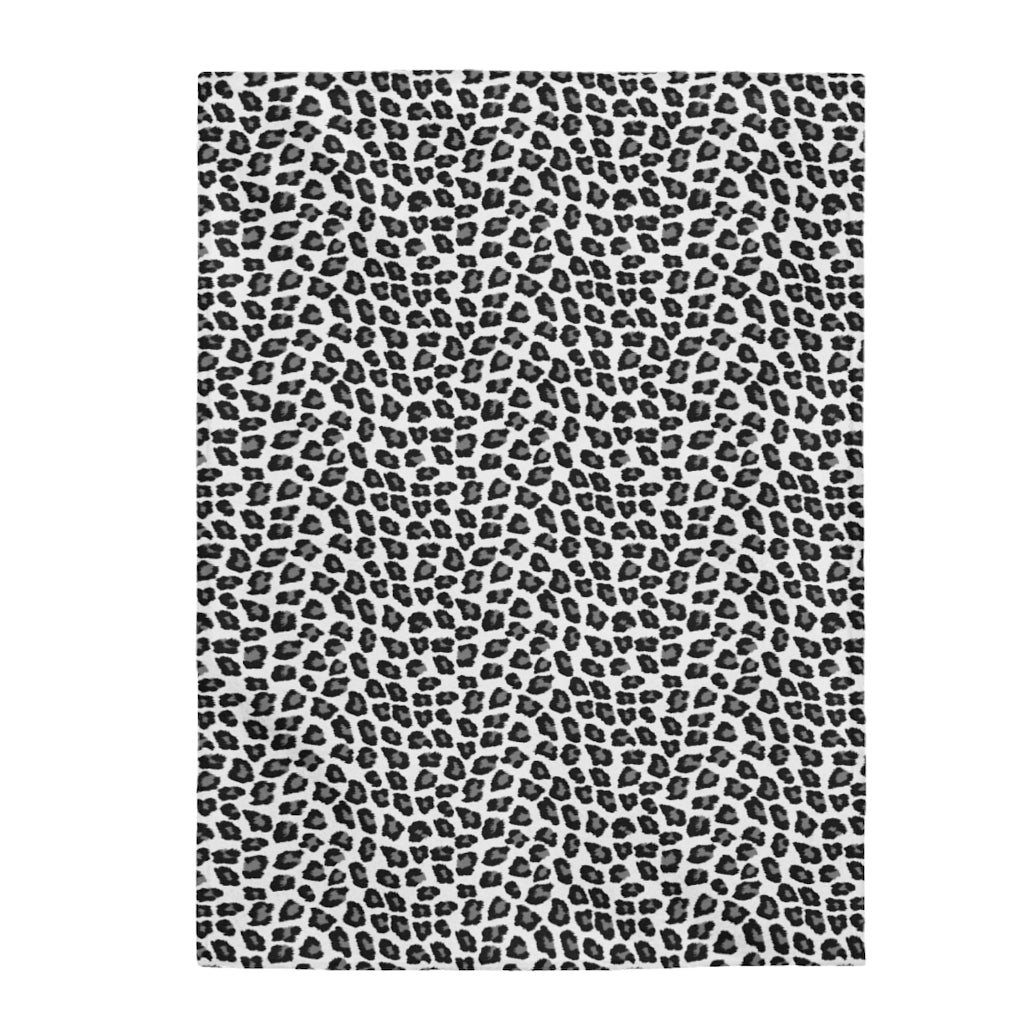 Snow Leopard Fleece Blanket, Black White Velveteen Throw Soft Plush Fluffy Cozy Warm Adult Kids Small Large Home Decor Gift Starcove Fashion
