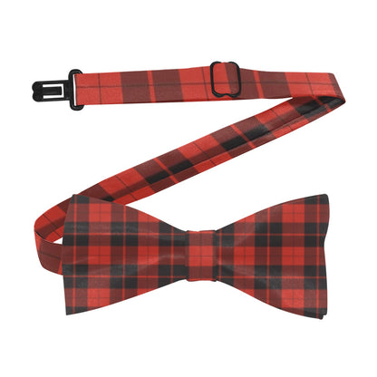 Red Buffalo Plaid Dye Bow Tie, Checkered Classic Chic Adjustable Pre Tied Bowtie Gift for Him Men Tuxedo Groomsmen Necktie Wedding