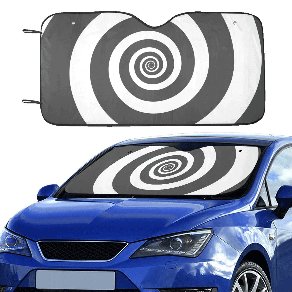 Trippy Windshield Sun Shade, Spiral Funky Psychedelic Hypnotic Car Accessories Auto Protector Front Window Visor Screen Cover Universal Fit