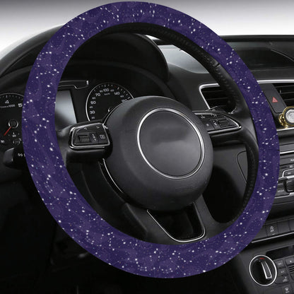 Constellation Steering Wheel Cover with Anti-Slip Insert, Space Stars Night Sky Print Car Auto Wrap Protector Accessories Starcove Fashion