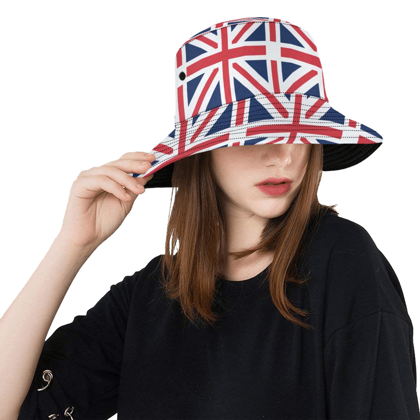 Union Jack Flag Bucket Hat, Red White Blue England British UK Golf Cool Patriotic Summer Festival Women Men Designer Sun Shade Starcove Fashion