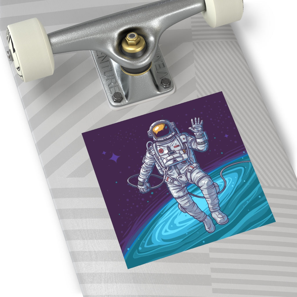 Galaxy Square Vinyl Sticker, Astronaut Space Durable Waterproof Decal Indoor Outdoor Water Bottle Small Large Starcove Fashion