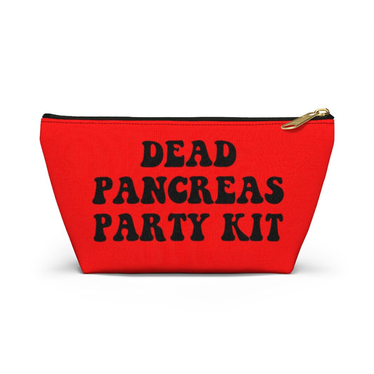Dead Pancreas Party Kit, Diabetes Supply Bag, Fun Red Diabetic Case, Cute Carrying Case Gift, Type 1 Accessory Zipper Pouch Bag w T-bottom Starcove Fashion