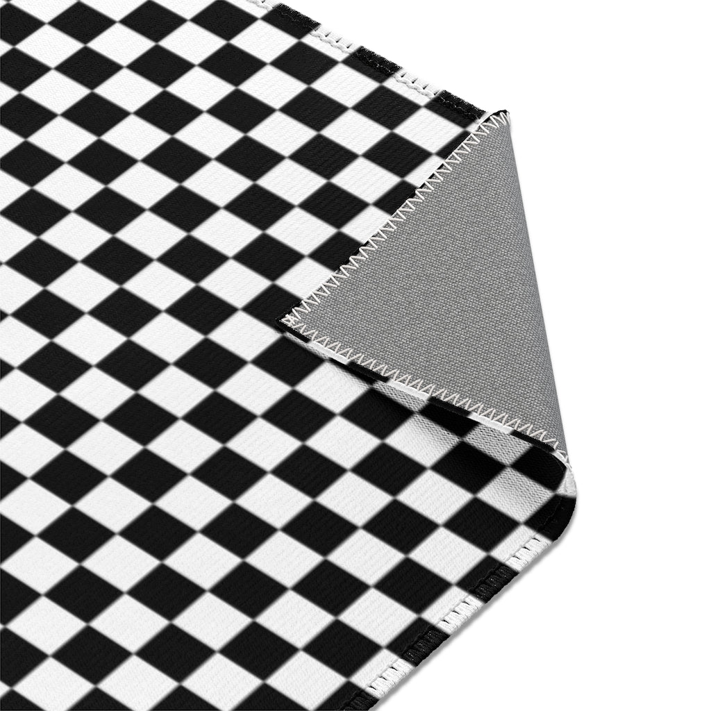 Checkered Area Rug Carpet, Black White Checkerboard Check Home Floor Decor 2x3 4x6 3x5 Designer Kids  Room Design Decorative Patio Mat Starcove Fashion