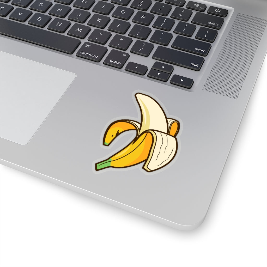 Banana Sticker, Half Peeled Yellow Fruit Food Cute Vinyl Decal Label Phone Transparent Clear Small Large Cool Art Computer Hydro Flask Starcove Fashion