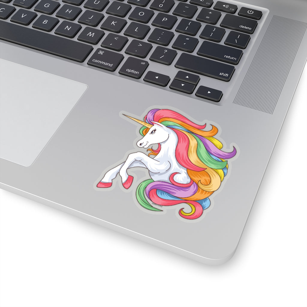 Unicorn Rainbow Sticker, Pastel Laptop Decal Vinyl Cute Waterbottle Tumbler Car Bumper Aesthetic Die Cut Wall Mural Starcove Fashion