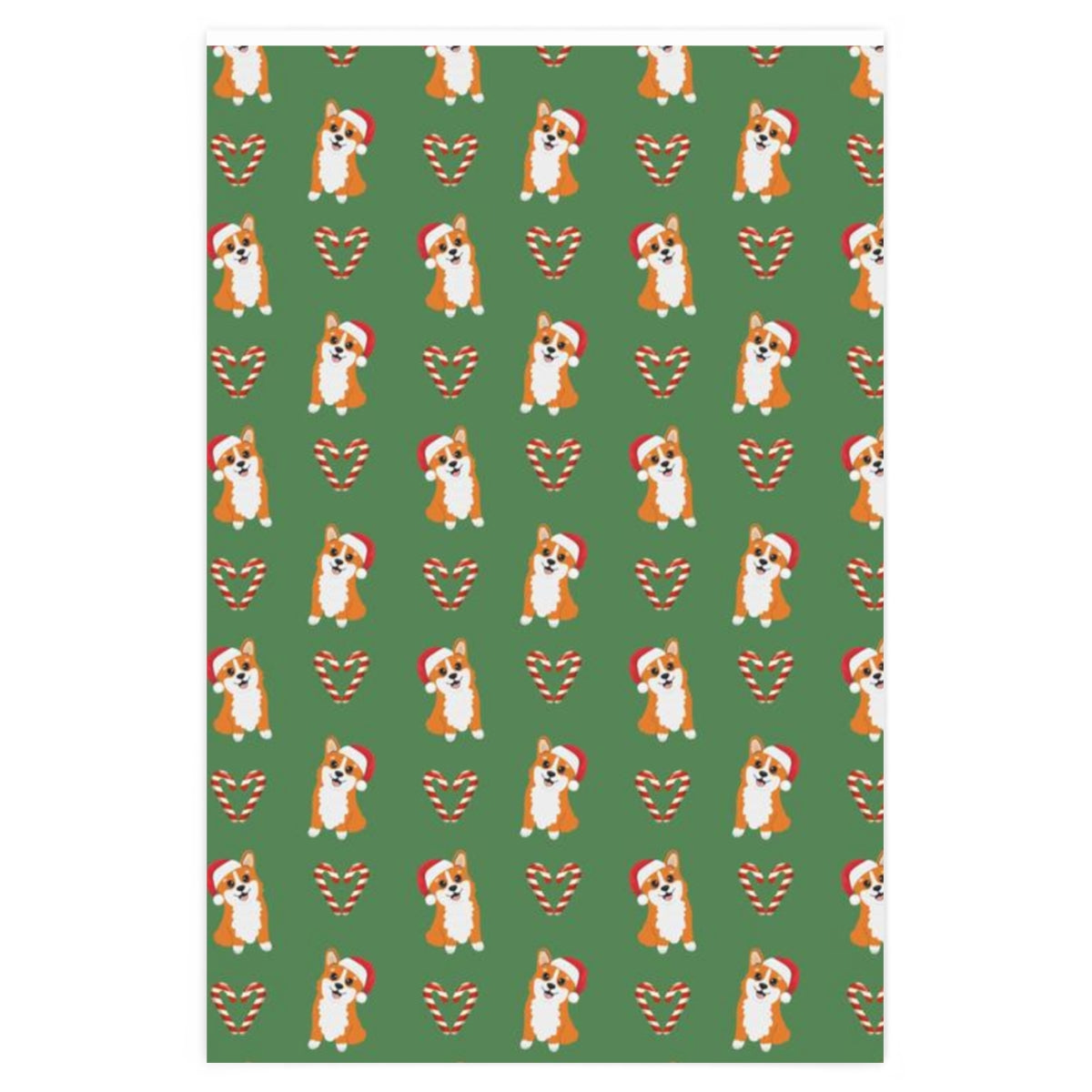 Corgi Christmas Wrapping Paper, Dog Funny Candy Cane Print Art Holiday Gift Wrap Decorative Vintage Wrapper Roll Starcove Fashion