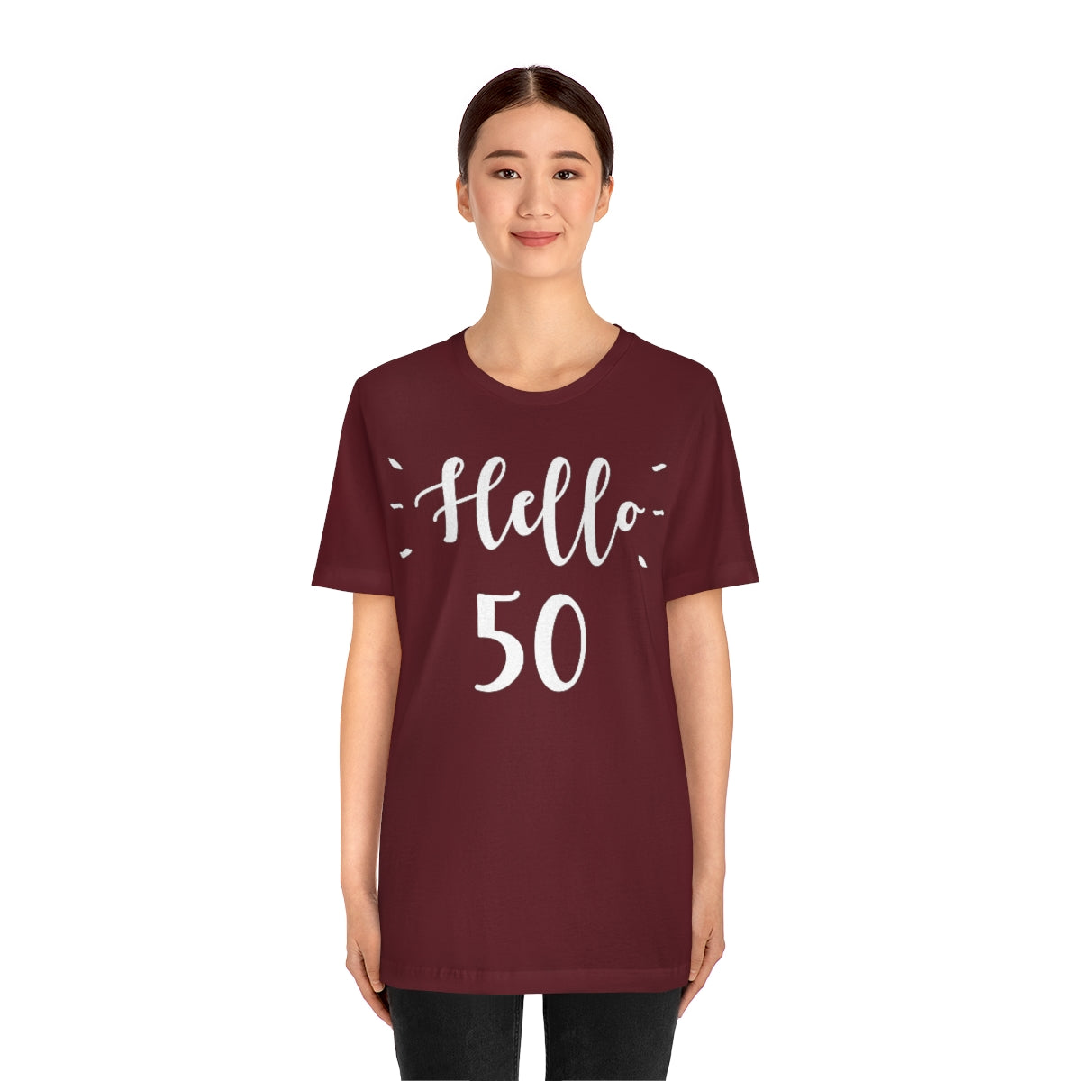 50th Birthday Shirt, Hello 50 Women Custom Personalized Design Fifty Crew Men Party Happy Mom Girl Squad Gift Starcove Fashion