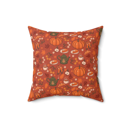 Fall Pumpkins Filled Pillow with Insert, Autumn Thanksgiving Brown Halloween Square Throw Decorative Room Decor Bed Couch Cushion Starcove Fashion