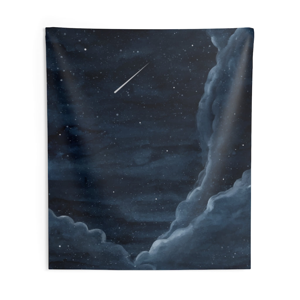 Starry Night Sky Tapestry, Stars Clouds Watercolor Vertical Wall Art Hanging Aesthetic Large Small Unique Decor College Dorm Room Men Women Starcove Fashion