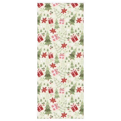 Vintage Christmas Wrapping Paper, Green Pine Trees Print Art Holiday Gift Wrap Decorative Vintage Xmas Wrapper Roll Starcove Fashion