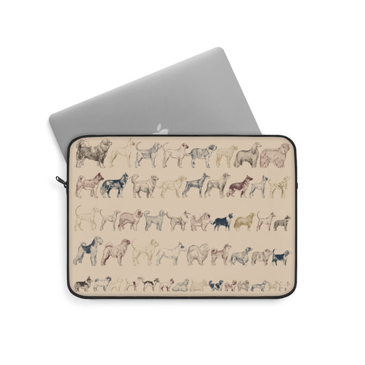 Dog Breeds Laptop Sleeve Case, Brown MacBook Pro 12 13 Air 15 inch Tablet Canvas Skin Bag Zipper Cover Starcove Fashion