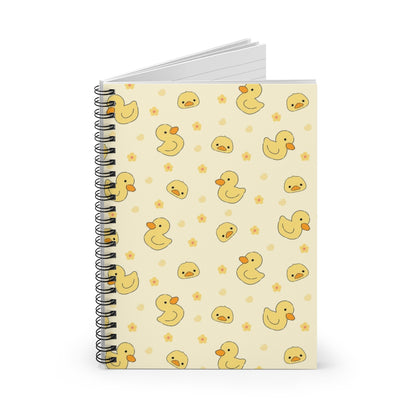 Cute duck Spiral Notebook, Yellow Animal Pattern Design Journal Traveler Notepad Ruled Line Book Paper Pad Work Aesthetic Gift Starcove Fashion