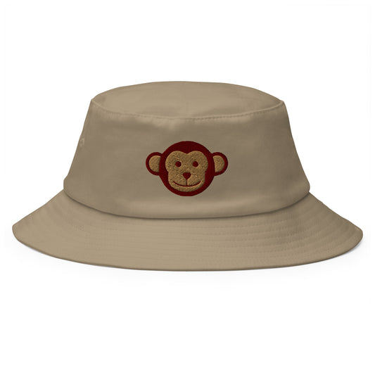 Monkey Embroidered Bucket Hat, Animal Face Retro Vintage Summer Festival Cute Women Men Designer Beach Sun Shade Cotton Starcove Fashion