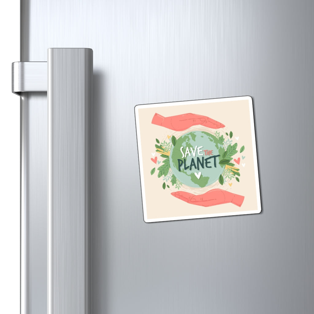 Save The Planet Magnets, Earth Environmental Square Fridge Refrigerator Car Locker Cute Inspirational Quote Kitchen Magnet Starcove Fashion