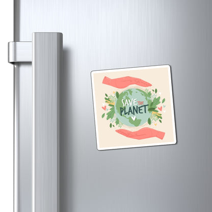 Save The Planet Magnets, Earth Environmental Square Fridge Refrigerator Car Locker Cute Inspirational Quote Kitchen Magnet Starcove Fashion