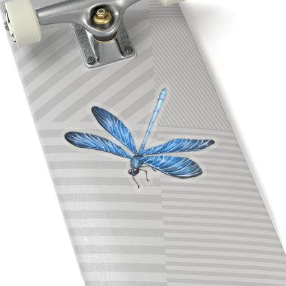 Blue Dragonfly Sticker, Watercolor Laptop Vinyl Cute Waterbottle Tumbler Car Bumper Aesthetic Label Wall Phone Macbook Mural Decal Die Cut Starcove Fashion