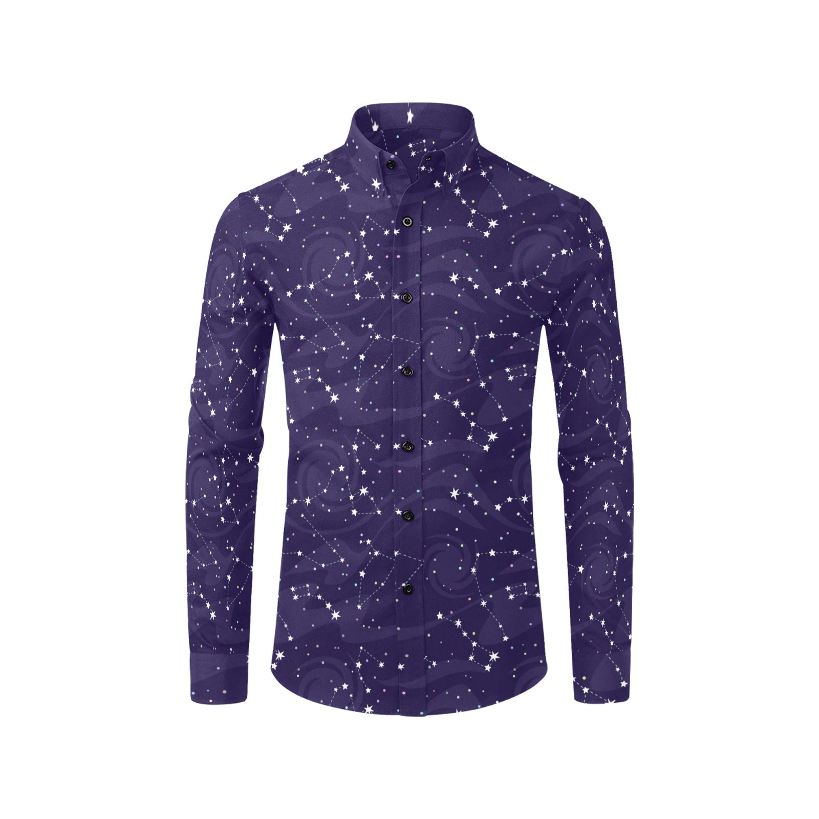 constellation dress shirt Constellation Short Sleeve Men Button Up Shirt, Space Stars Universe Print Casual Buttoned Down Summer Collared Dress Shirt 4XL