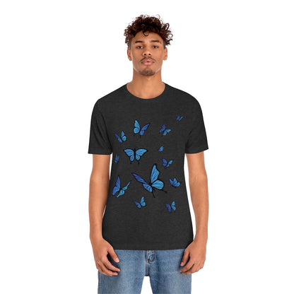 Blue Butterfly Tshirt, Monarch Nature Men Women Adult Aesthetic Graphic Crewneck Tee Shirt Top Starcove Fashion
