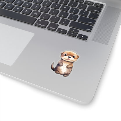Baby Otter Sticker, Animal Art Laptop Decal Vinyl Cute Waterbottle Tumbler Car Waterproof Bumper Aesthetic Die Cut Wall Clear