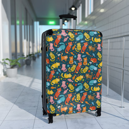 Suitcase with Cats On It, Luggage Carry On Cabin Travel Small Large Set Rolling Spinner Lock Decorative Hard Shell Wheels Women Case Starcove Fashion