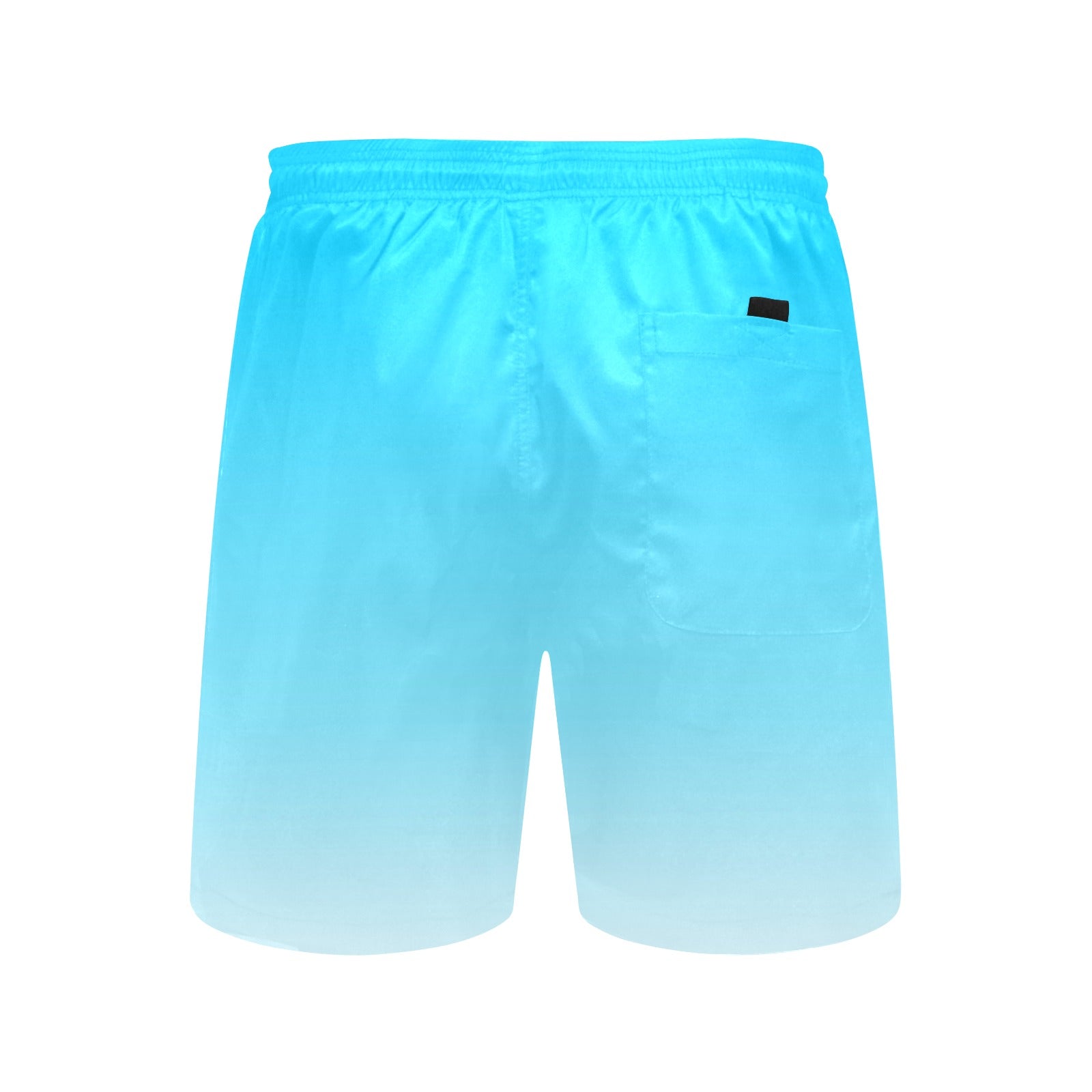 Blue Ombre Men Swim Trunks, Mid Length Shorts Aqua Beach Pockets Mesh Lining Drawstring Boys Casual Bathing Suit Plus Size Swimwear Starcove Fashion