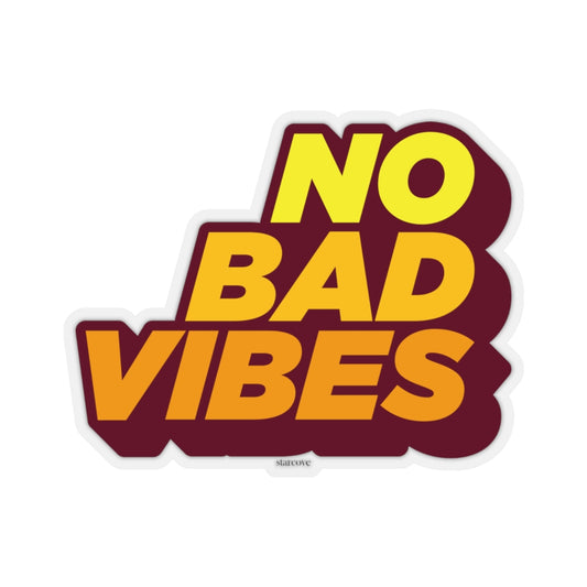 No Bad Vibes Sticker, Positive Inspiration Quote Laptop Decal Vinyl Cute Waterbottle Tumbler Car Bumper Aesthetic Die Cut Wall Mural Starcove Fashion