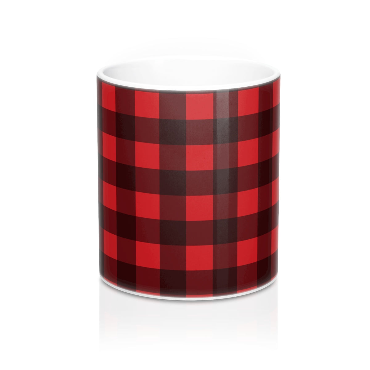 Buffalo Plaid Coffee Mug, Red and Black Lumberjack Check Tea Winter Christmas Ceramic 11oz Gift Starcove Fashion