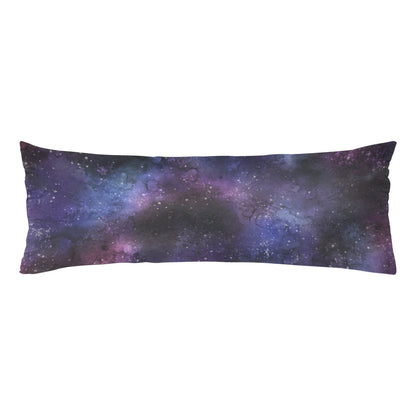 Galaxy Stars Body Pillow Case, Universe Space Purple Long Large Bed Accent Print Throw Decor Decorative Cover 20x54 Zipper