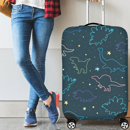 Dinosaur Luggage Cover, Cute Dino Aesthetic Print Suitcase Hard Bag Washable Protector Travel Roll On Small Large Designer Gift