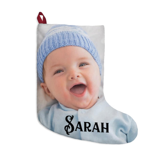 Custom Photo Christmas Stockings, Personalized Name Xmas Holiday Text Santa Baby Kids Children Mom Dad Gift Starcove Fashion