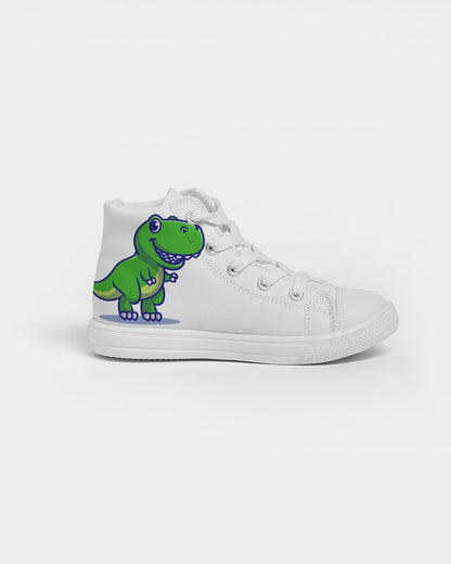 Cute Dinosaur Kids High Top Shoes, Dino T Rex Lace Up Sneakers Toddler Boys Girls Footwear Canvas Designer Gift Starcove Fashion