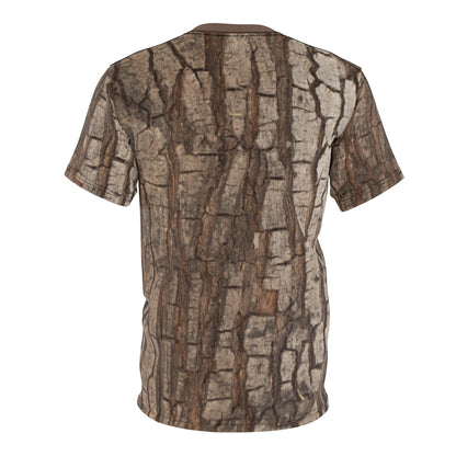 Real Tree  Bark Print Shirt, Camo Costume Men Adult Wood Trunk Nature Forest Hunting Camouflage Halloween Cosplay Women Tee Starcove Fashion